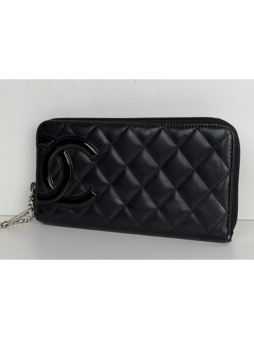Chanel Cambon Wallet Ligne Quilted Calfskin Leather & Large CC 2009-2010 S15